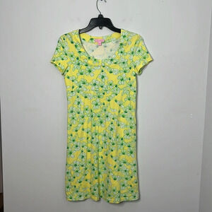 Lilly Pulitzer Kelsea Yellow Floral Shirt Dress